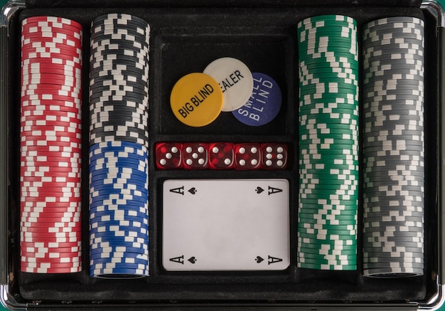 Gambling poker closeup