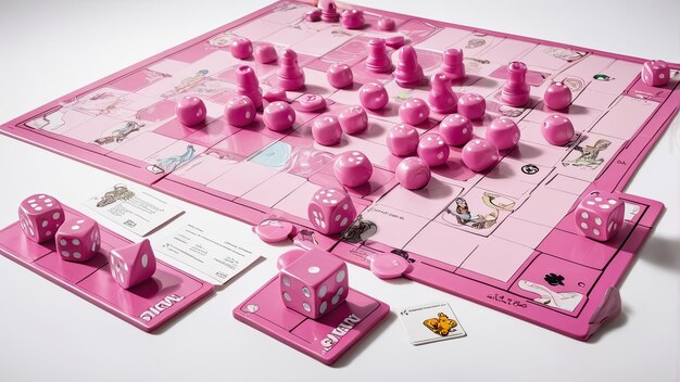 Photo a game of board game is played with pink cards