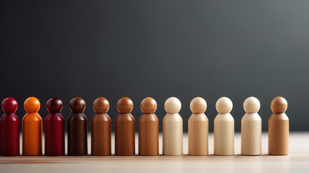 Photo a game of chess with wooden chess pieces on the table