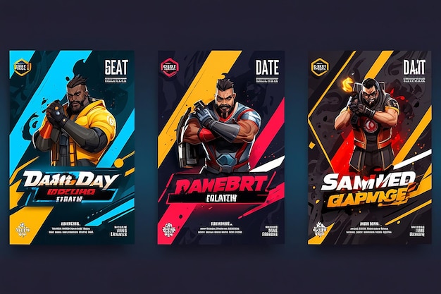 Photo game day esports gaming social media stories template