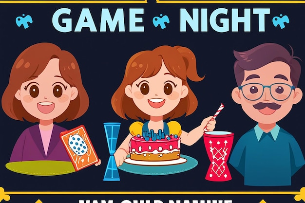 Photo game night poster template