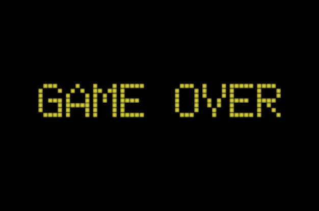 A game over text in computer video game online illustration