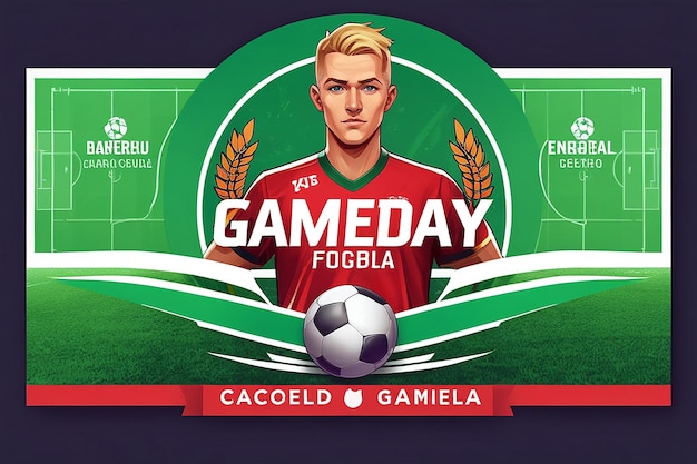 Photo gameday soccer football club square social media banner or flyer