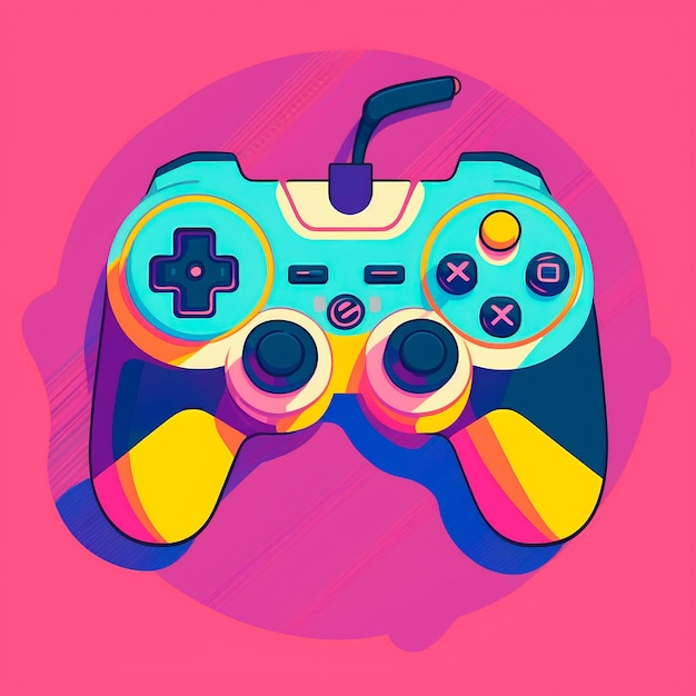 A gamepad in the style of pop art and anime