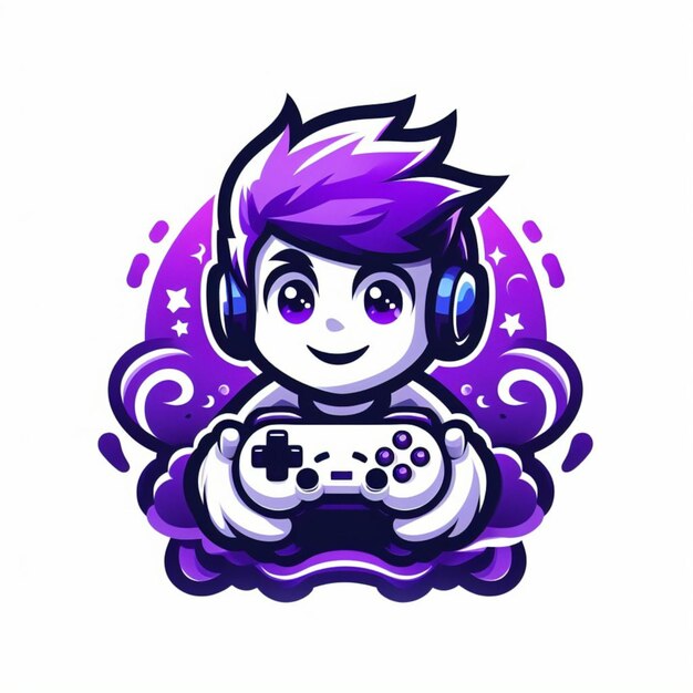 gamer mascot logo a white background PNG