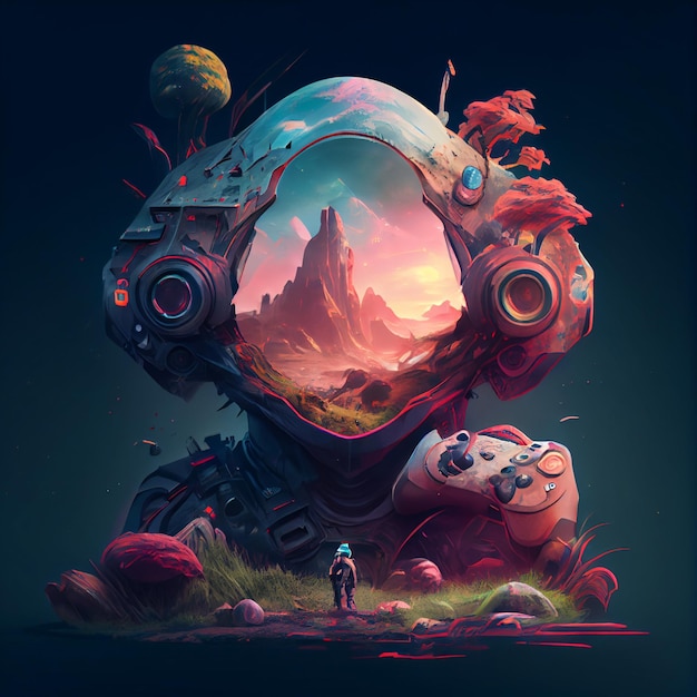 Gaming background fantasy abstract illustration