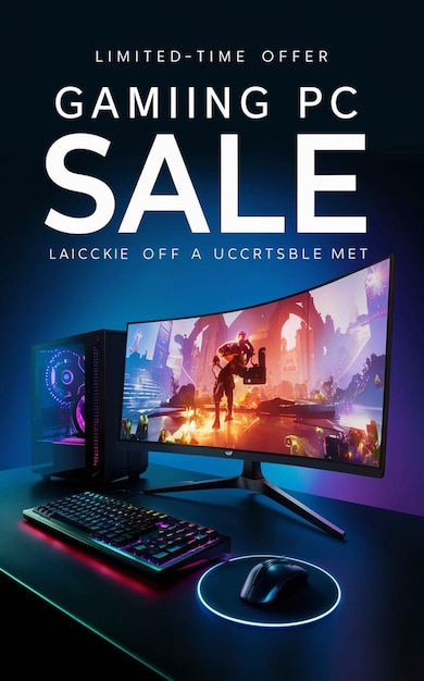 Gaming Computer Black Friday Super Sale Social Media Post Design Template