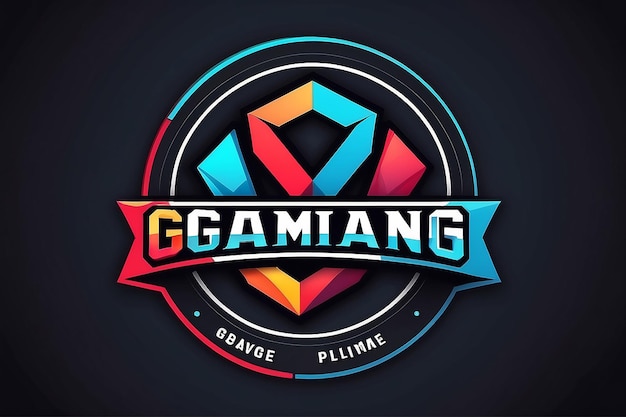 Photo gaming logo template with message placeholder