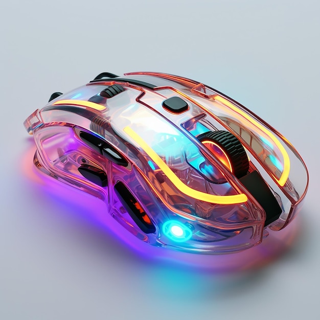 Gaming mouse rgb made out of plastic parts