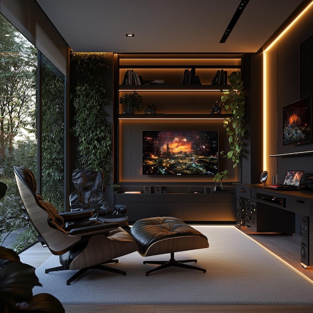 A gaming room with a relaxing and chill vibe