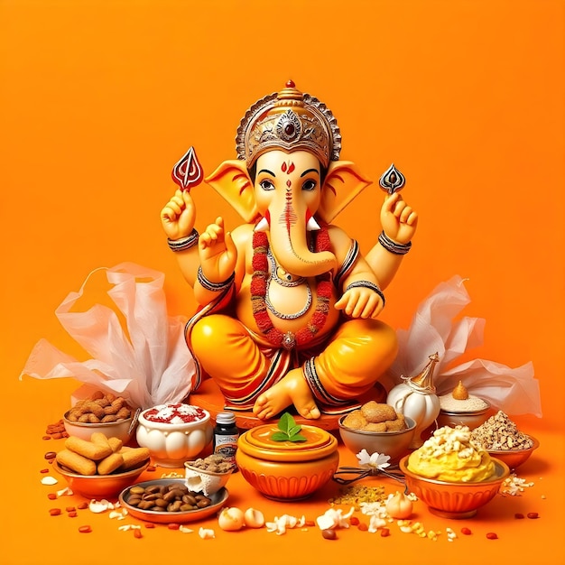 Ganesh Chaturthi Background celebration creative concept Hindu festival