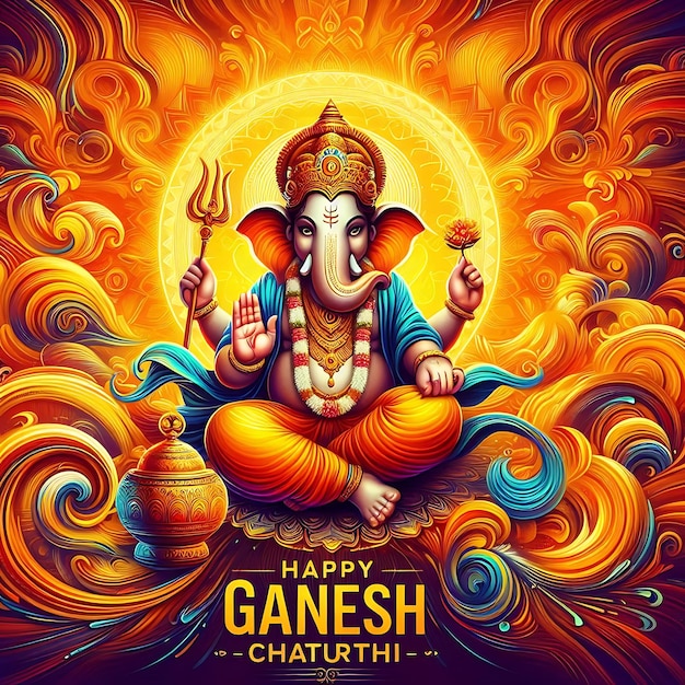 Ganesh Chaturthi Indian festival design art background