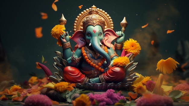 ganesh lord of indian people religious concept