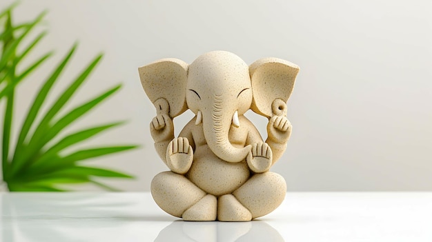 Photo ganesh statue hindu god elephant figurine indian deity spiritual decor