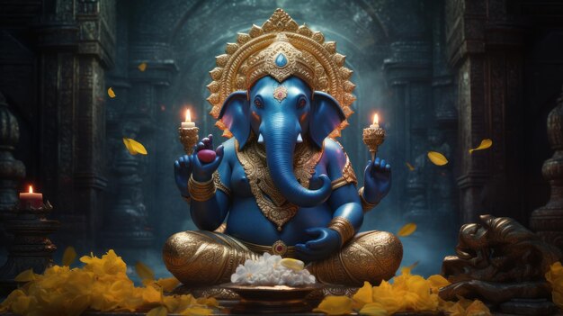 Ganesha Chaturthi festival dedicated to the Indian god with the head of an elephant