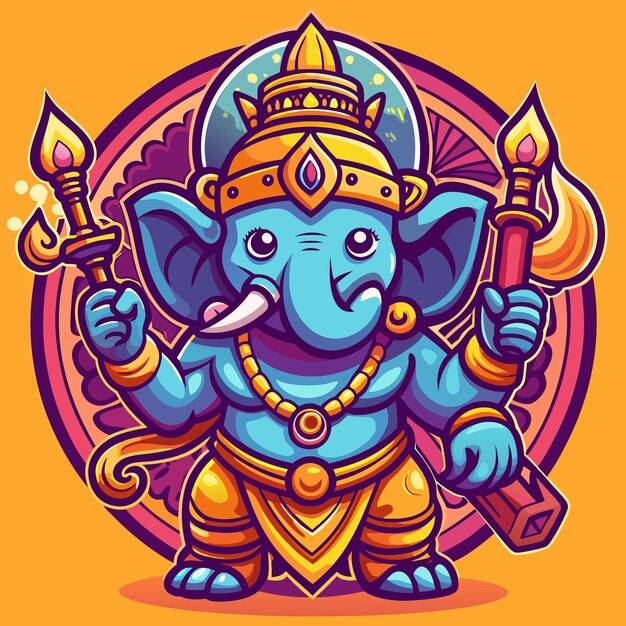 Photo ganesha cute graphic icon design