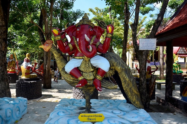 Ganesha Lord of Success Statue for people visit and praying at Wat Bang Chak on November 21 2015 in Nonthaburi Thailand