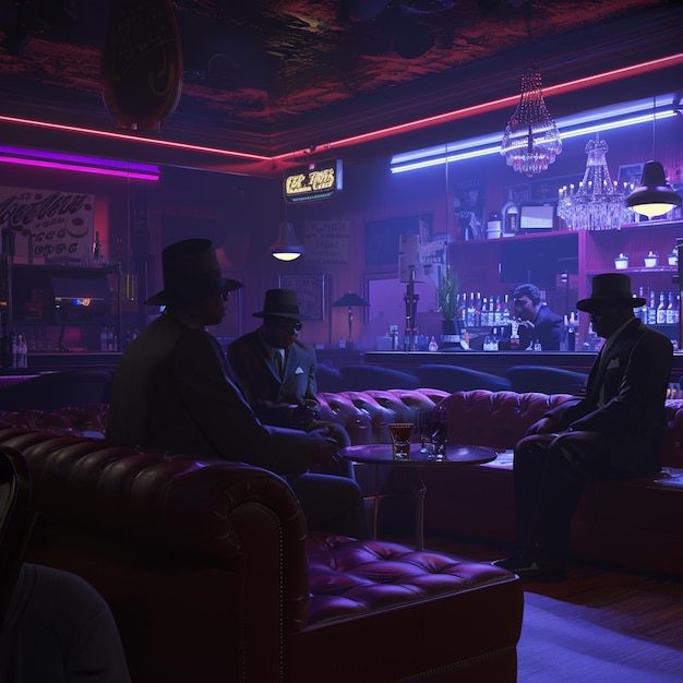 Gangsters in a 1970s Las Vegas Nightclub Retro Vibes