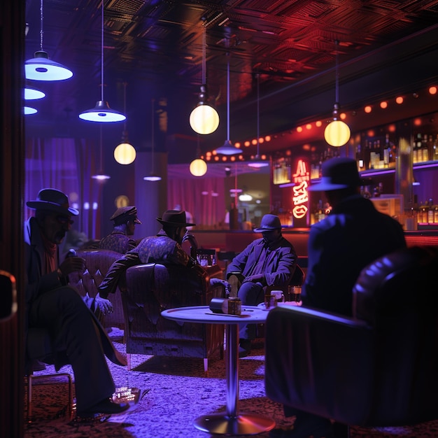 Gangsters in a 1970s Las Vegas Nightclub Retro Vibes