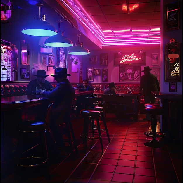 Gangsters in a 1970s Las Vegas Nightclub Retro Vibes