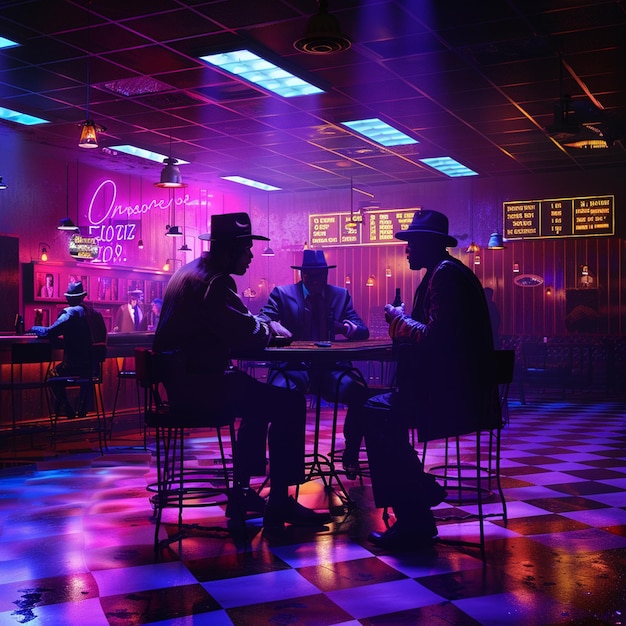 Gangsters in a 1970s Las Vegas Nightclub Retro Vibes