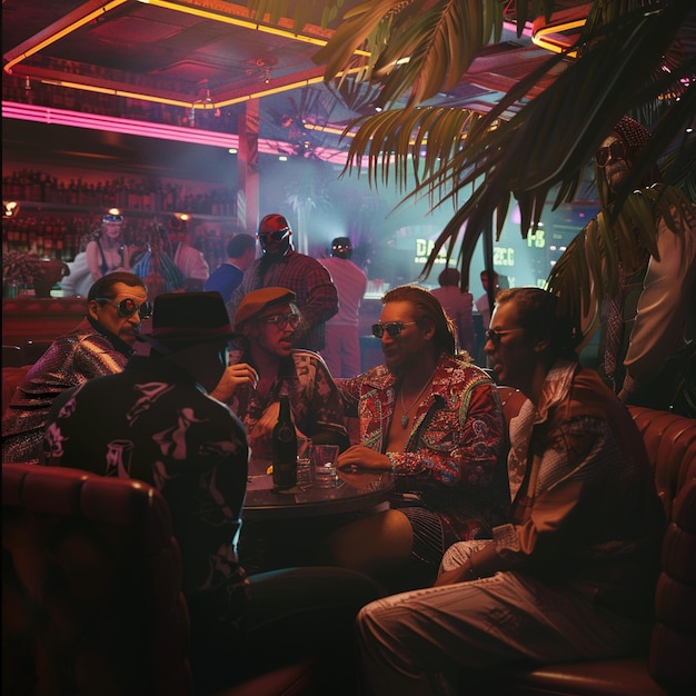 Gangsters in a 1970s Las Vegas Nightclub Retro Vibes