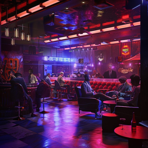 Gangsters in a 1970s Las Vegas Nightclub Retro Vibes