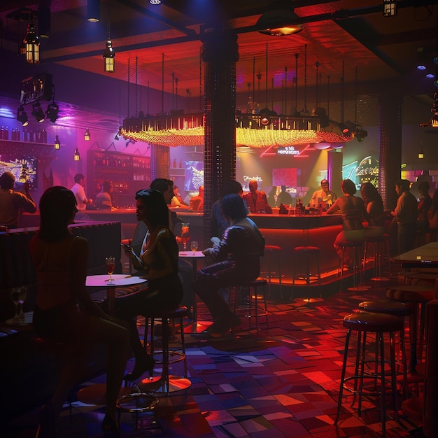 Gangsters in a 1970s Las Vegas Nightclub Retro Vibes