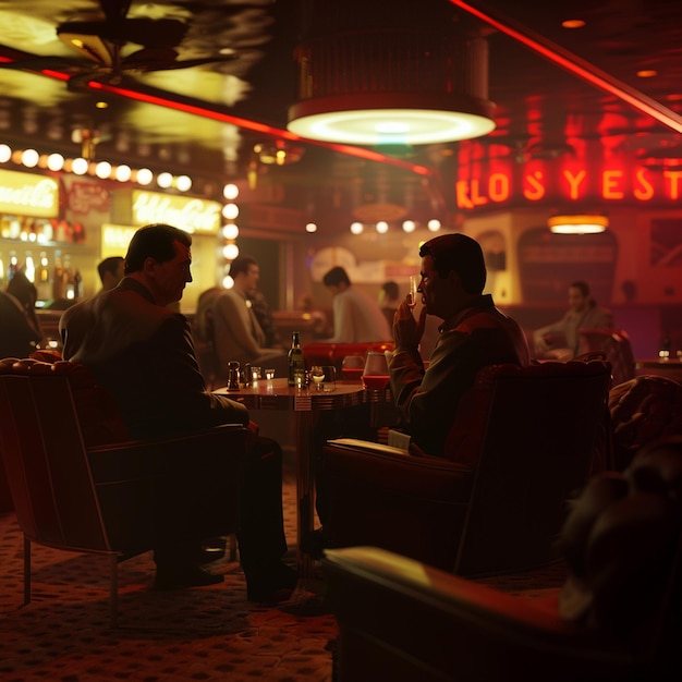 Gangsters in a 1970s Las Vegas Nightclub Retro Vibes