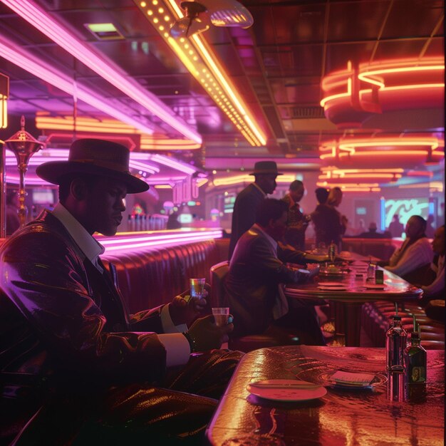 Gangsters in a 1970s Las Vegas Nightclub Retro Vibes