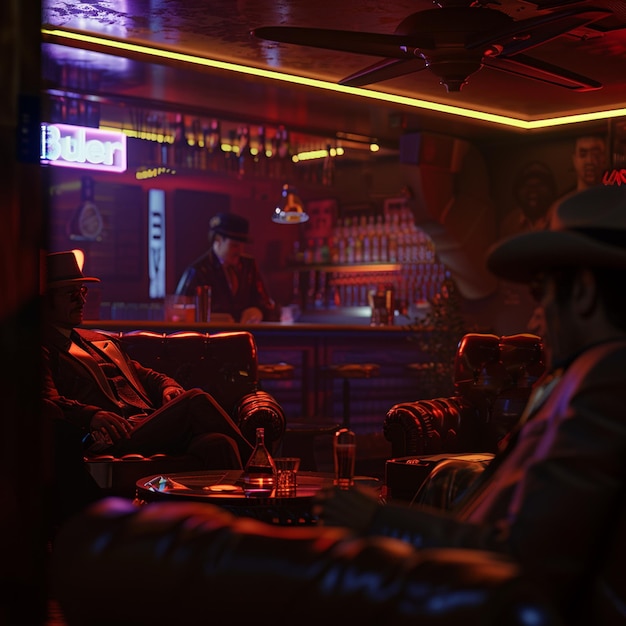 Gangsters in a 1970s Las Vegas Nightclub Retro Vibes