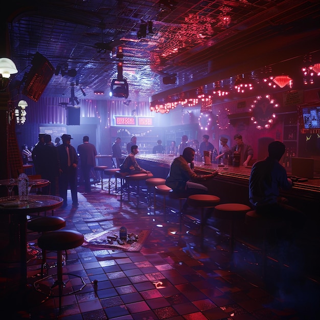 Gangsters in a 1970s Las Vegas Nightclub Retro Vibes