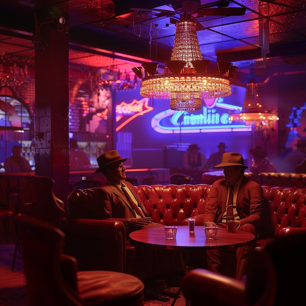 Gangsters in a 1970s Las Vegas Nightclub Retro Vibes