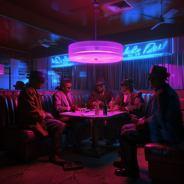 Gangsters in a 1970s Las Vegas Nightclub Retro Vibes