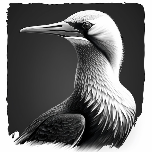 Gannet bird black icon beautiful image Ai generated art