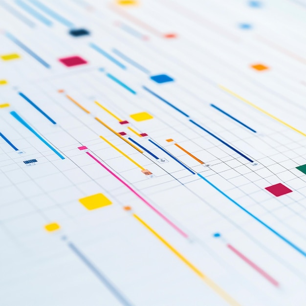 Photo a gantt chart showing project timelines tasks and dependencies