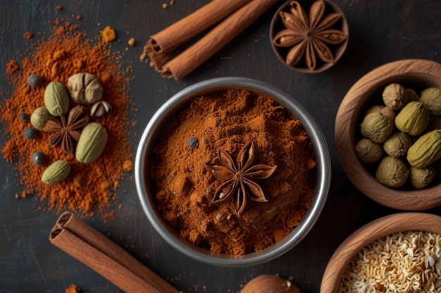 Photo garam masala and cooking essentials