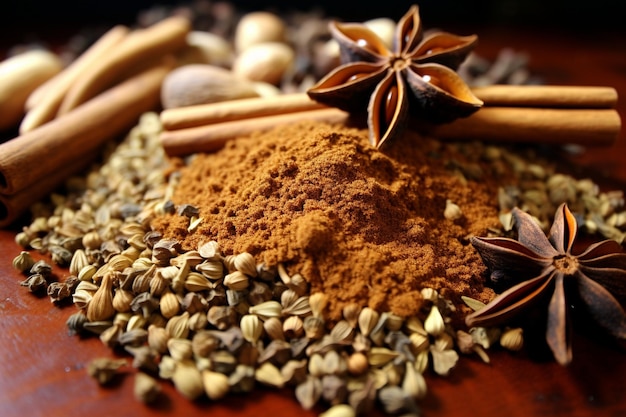 Photo garam masala with vibrant spices