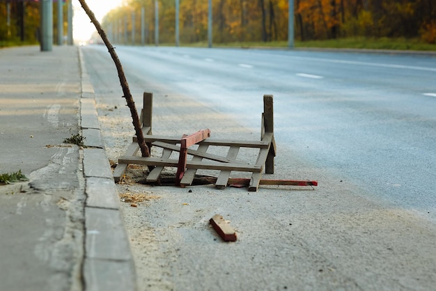 garbage pit damage on the road