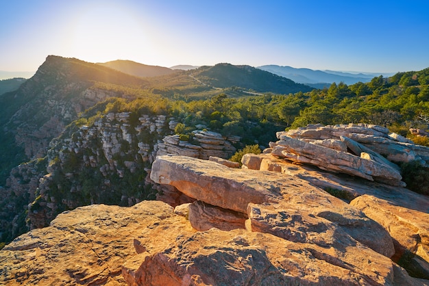 Garbi peak sunset at Calderona Sierra Valencia