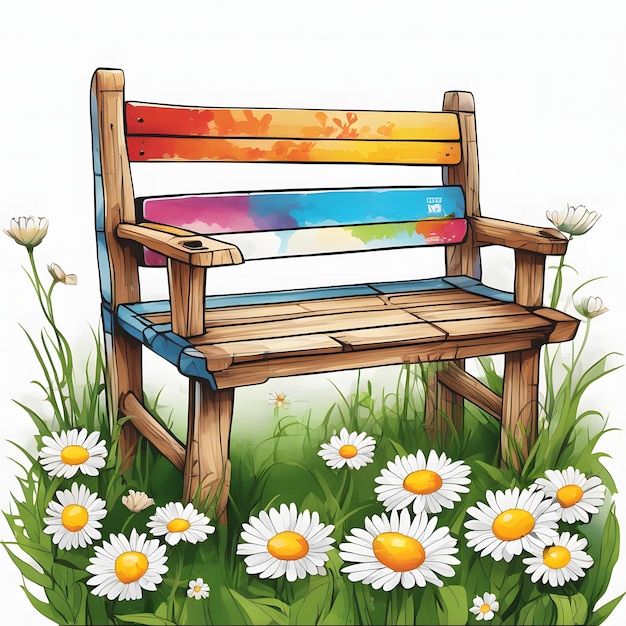 Photo garden benches sticker design