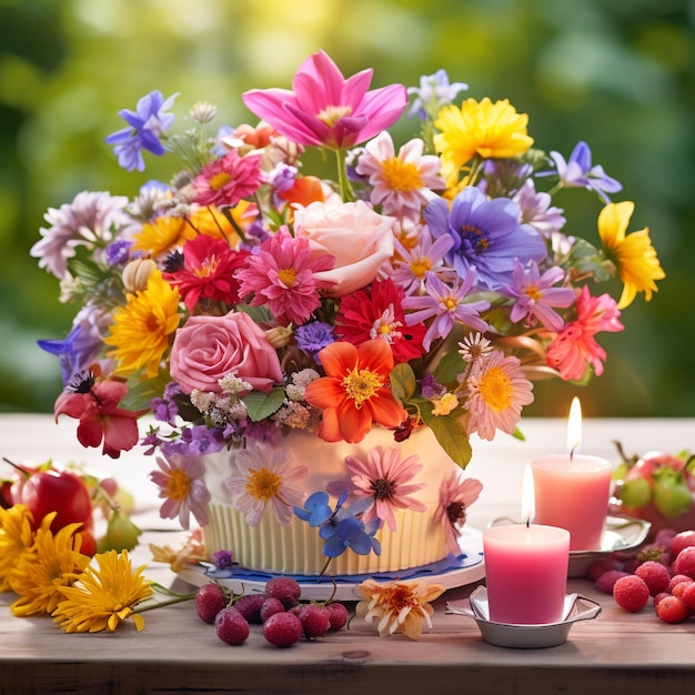 garden bursting with vibrant blooming flower