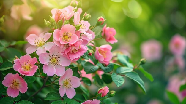 Garden Elegance Realistic Rosa Multiflora in Bloom