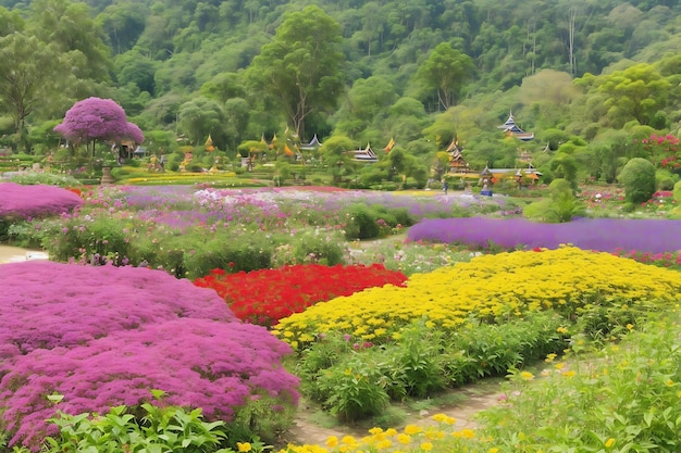 Garden flowers mae fah luang garden locate on doi tung in chiang raithailand