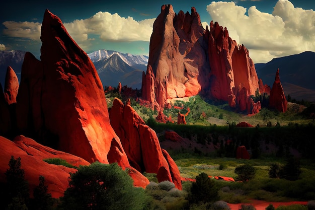 Garden of the Gods Colorado realistic Generative Ai