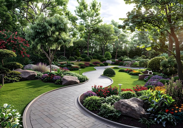 Photo garden landscape design renderings