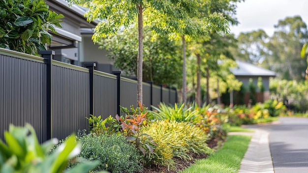 a garden with a fence that says quot welcome to the backyard quot