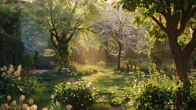 Photo a garden with a sign that says  welcome to the garden