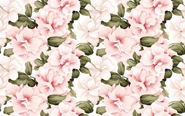 Gardenia flower Watercolor Seamless Pattern Background