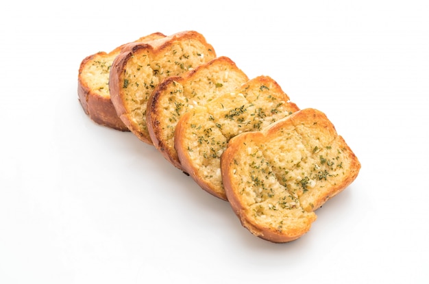 garlic bread on white background